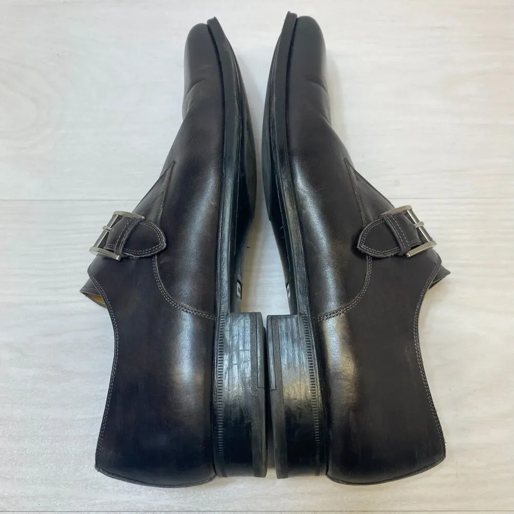 Magnanni Marco II Monk Strap Dress Shoes Men's Size 12‎ Brown Leather Comfort
